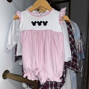 Custom PBJ Mickey Bubble pink and white stripe